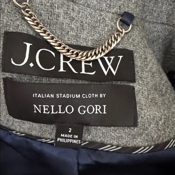 J Crew Warwick Gray topcoat in Italian stadium-cloth wool blend Size 2